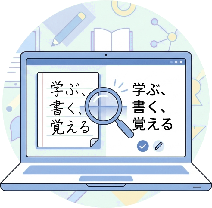 OCR結果を確認・修正するイメージ